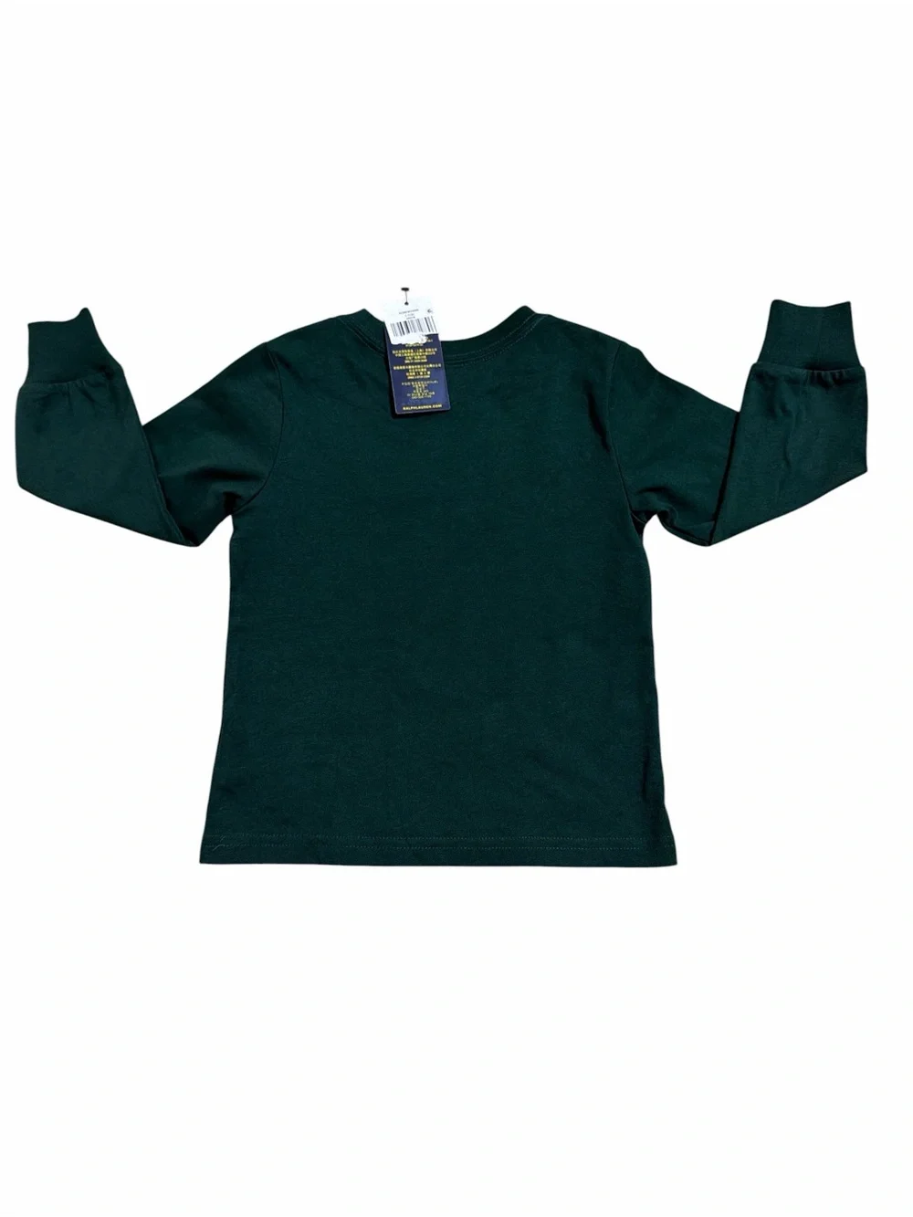 Ralph Lauren Polo Bear Cotton Long-Sleeve Tee - Dark Green Boys Size 2T